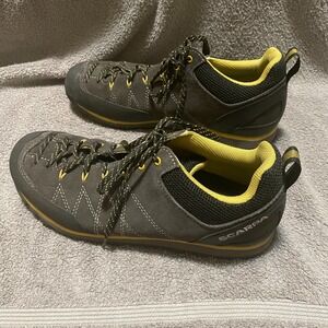 SCARPA Crux Men's Grey Yellow Climbing Approach Shoes Size 9.5 US 42.5 EU